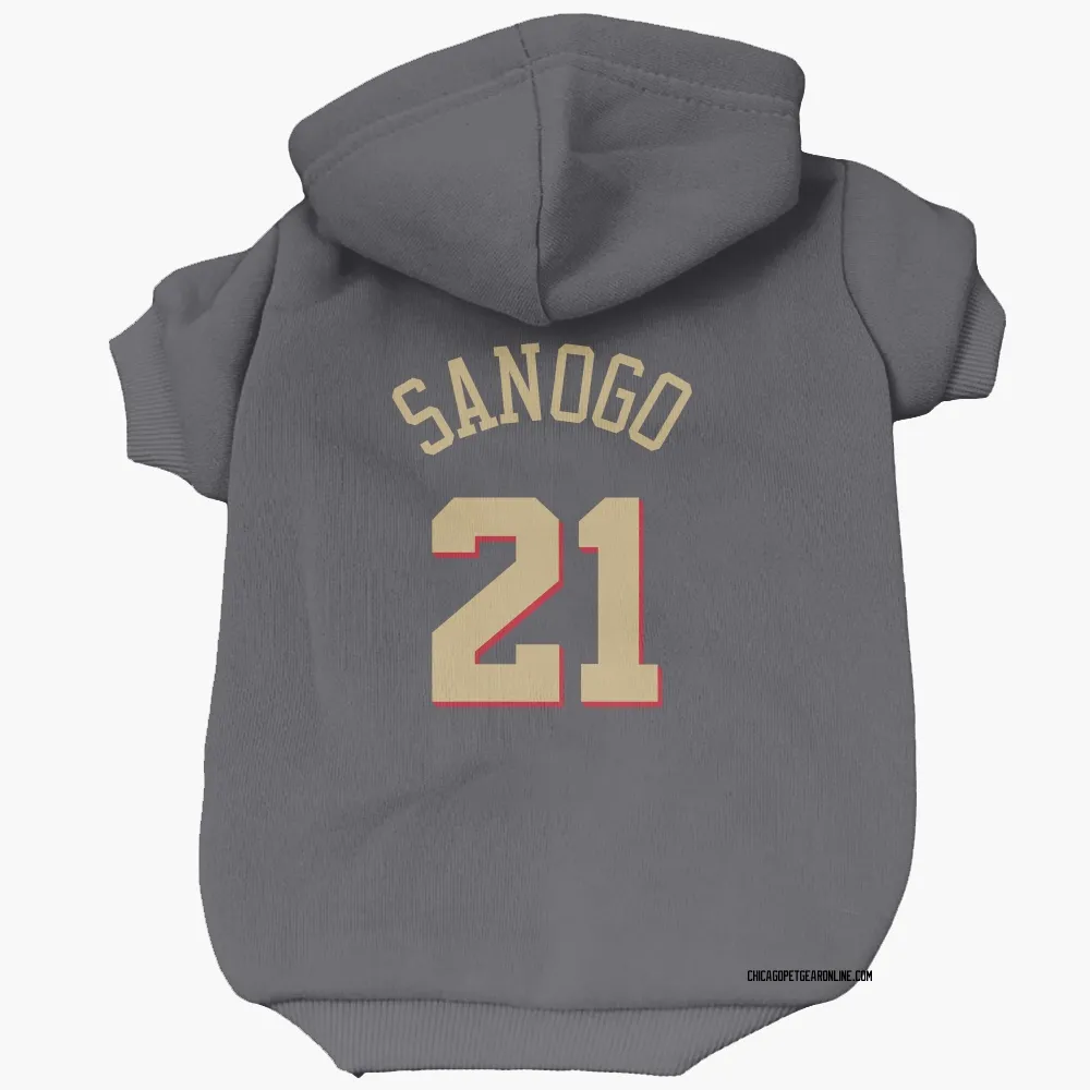 Chicago Bulls Adama Sanogo Gray Pet Hoodie for Dog & Cat