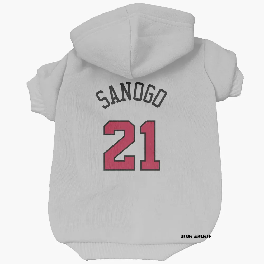 Chicago Bulls Adama Sanogo White Pet Hoodie for Dog & Cat