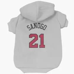 Chicago Bulls Adama Sanogo White Pet Hoodie for Dog & Cat