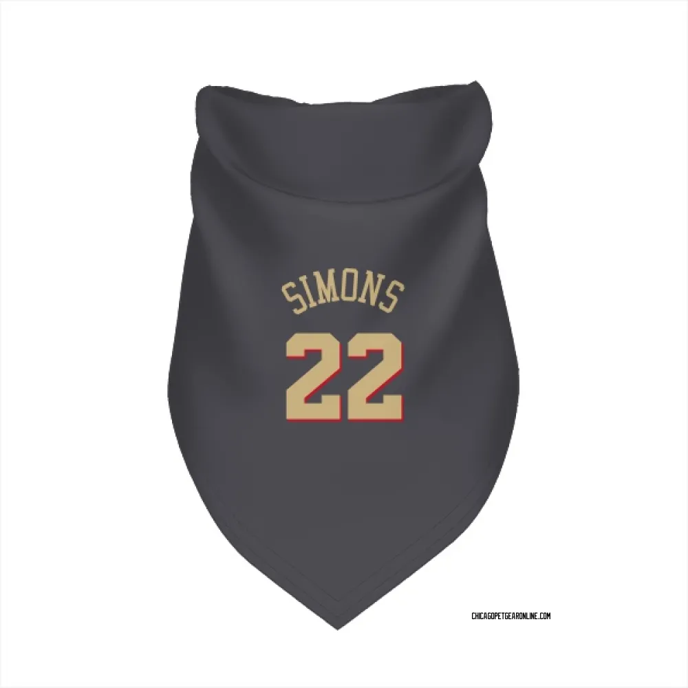 Chicago Bulls Anfernee Simons Gray Pet Bandana for Dog & Cat