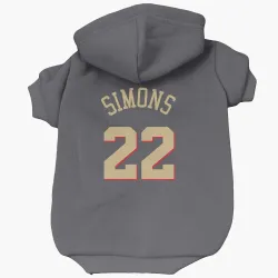 Chicago Bulls Anfernee Simons Gray Pet Hoodie for Dog & Cat