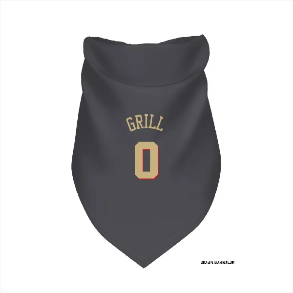 Chicago Bulls Caleb Grill Gray Pet Bandana for Dog & Cat