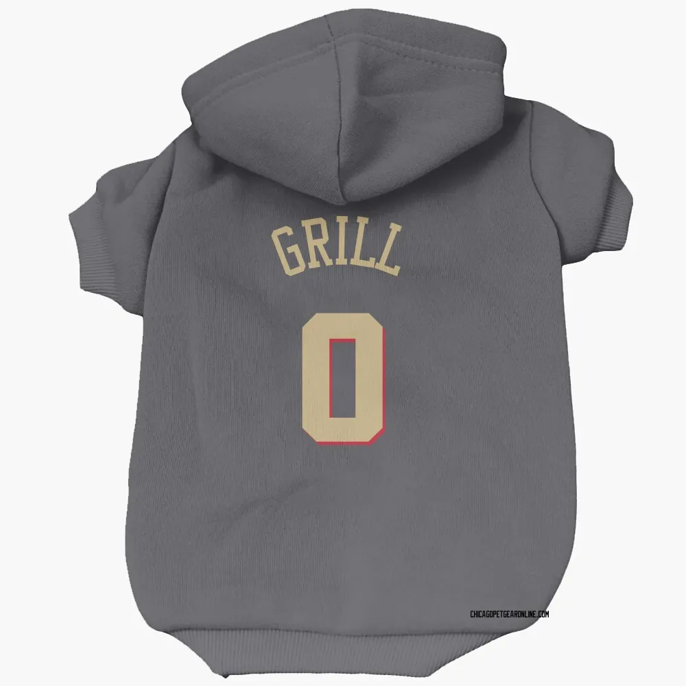 Chicago Bulls Caleb Grill Gray Pet Hoodie for Dog & Cat