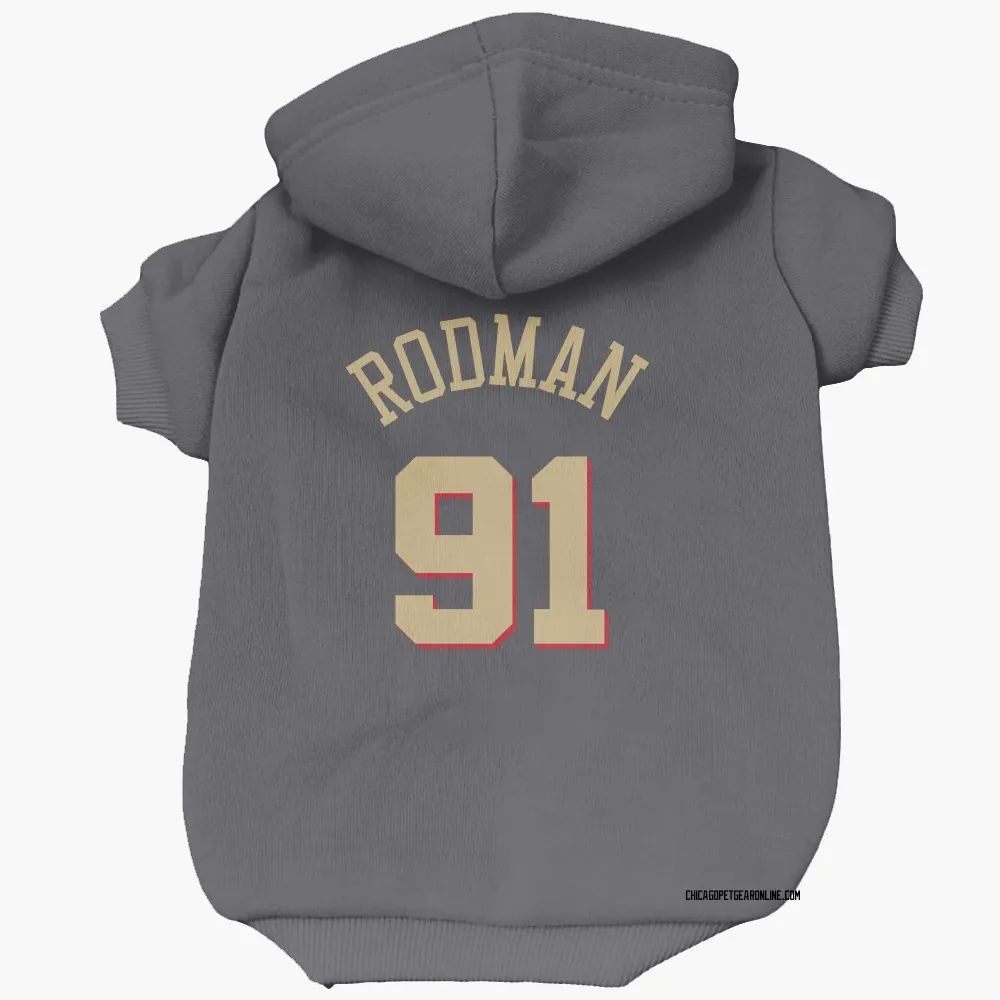 Chicago Bulls Dennis Rodman Gray Pet Hoodie for Dog & Cat