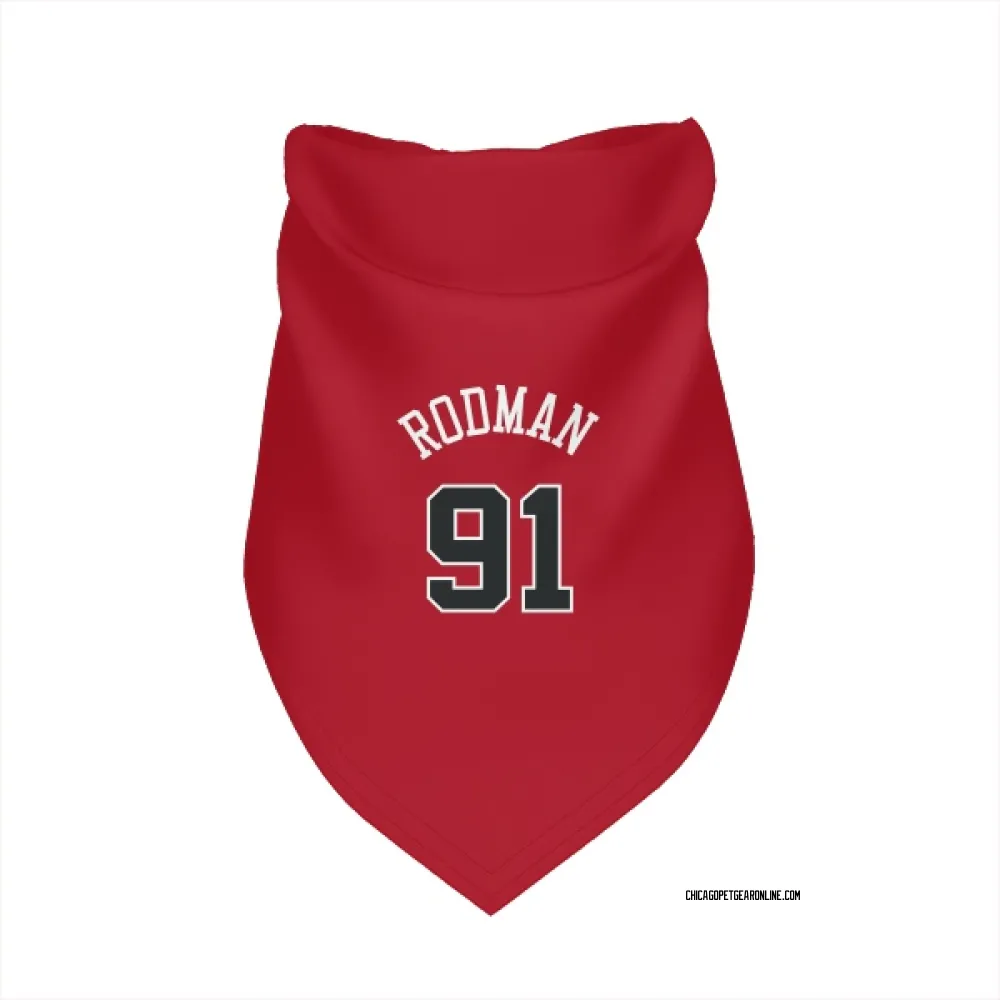 Chicago Bulls Dennis Rodman Red Pet Bandana for Dog & Cat