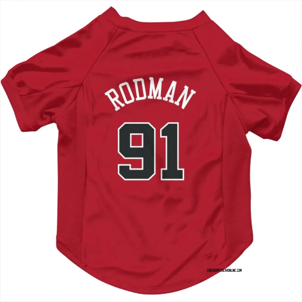Chicago Bulls Dennis Rodman Red Pet Jersey for Dog & Cat
