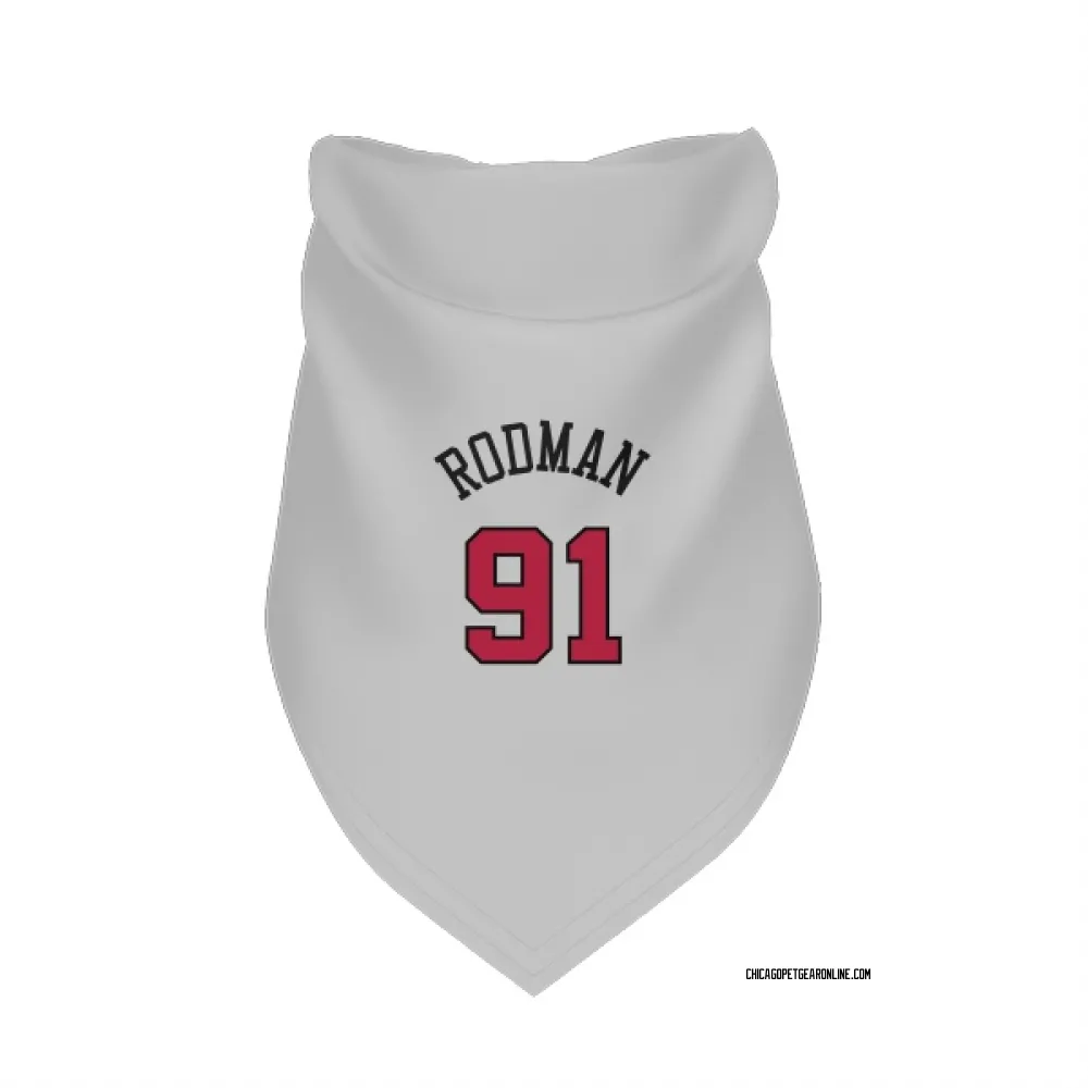 Chicago Bulls Dennis Rodman White Pet Bandana for Dog & Cat