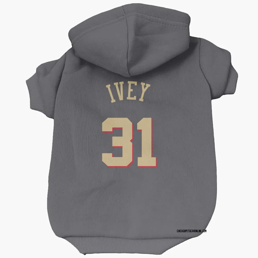 Chicago Bulls Jaden Ivey Gray Pet Hoodie for Dog & Cat