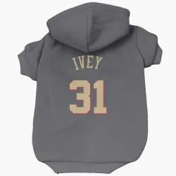 Chicago Bulls Jaden Ivey Gray Pet Hoodie for Dog & Cat