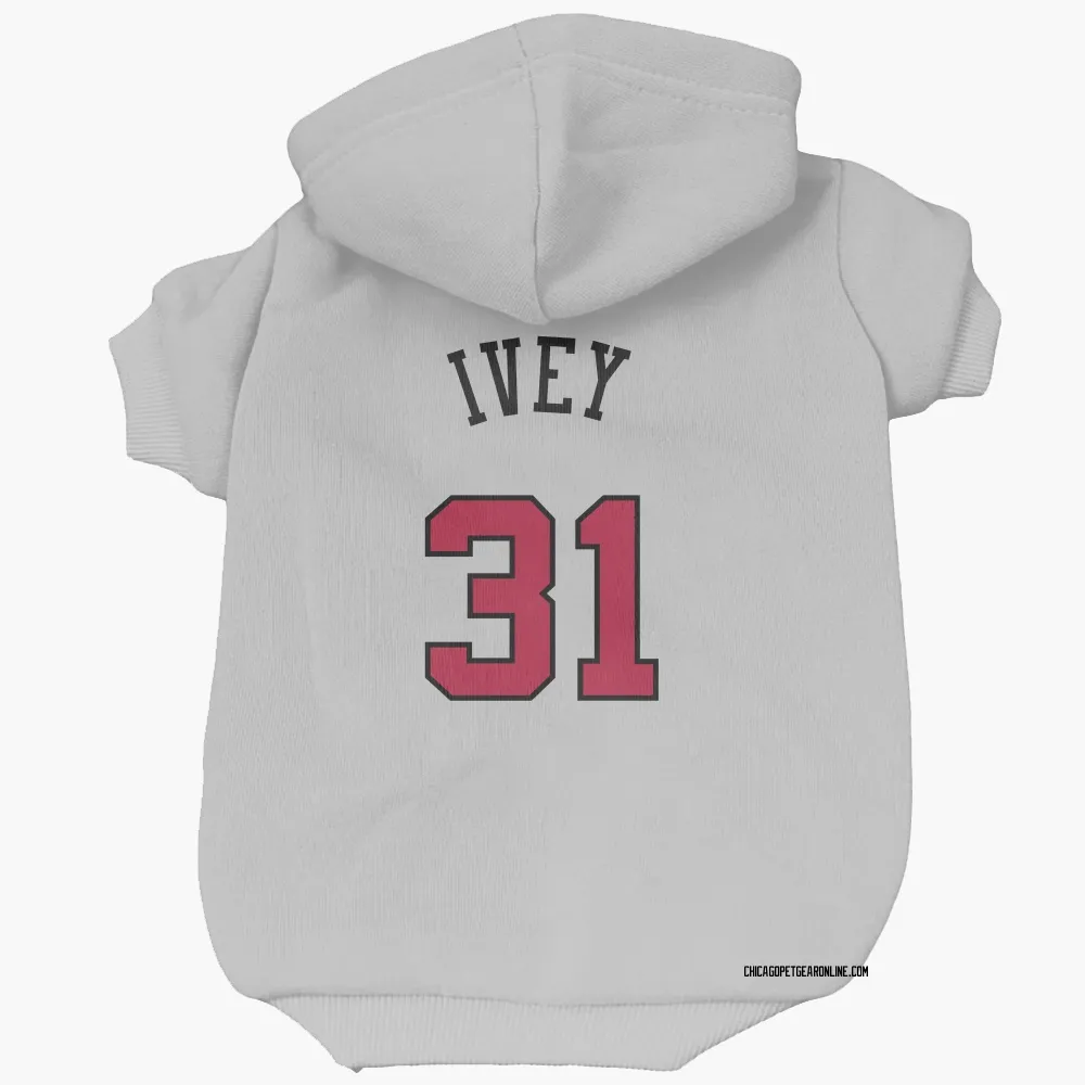 Chicago Bulls Jaden Ivey White Pet Hoodie for Dog & Cat