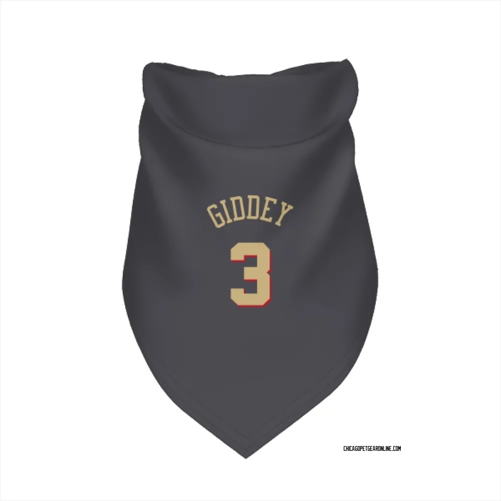 Chicago Bulls Josh Giddey Gray Pet Bandana for Dog & Cat