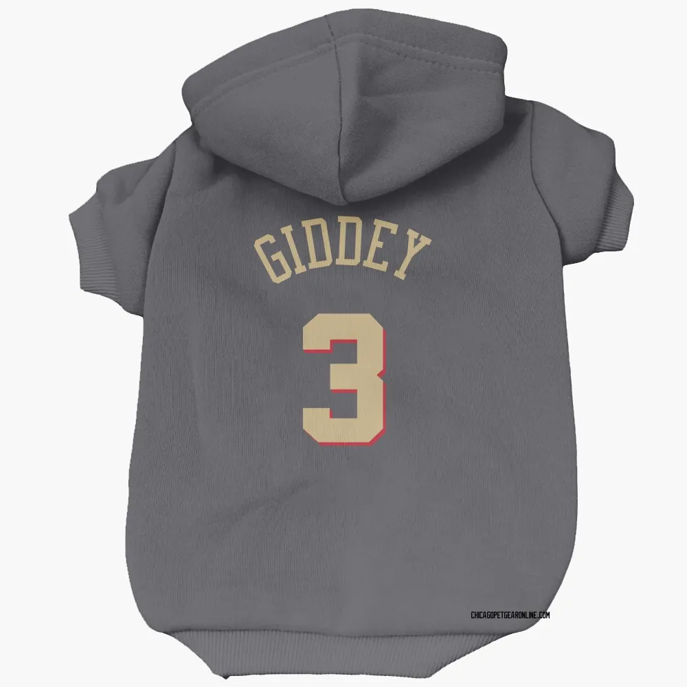 Chicago Bulls Josh Giddey Gray Pet Hoodie for Dog & Cat