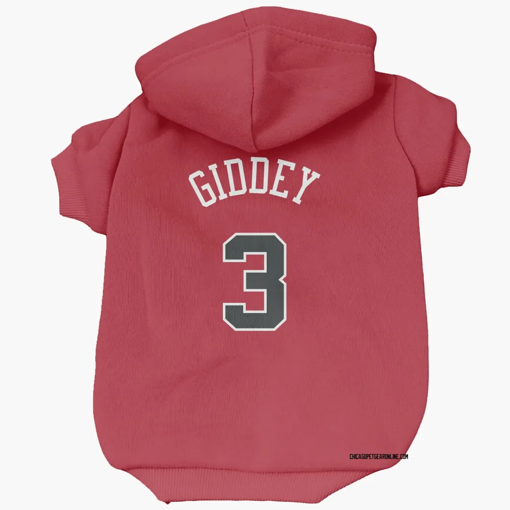 Chicago Bulls Josh Giddey Red Pet Hoodie for Dog & Cat