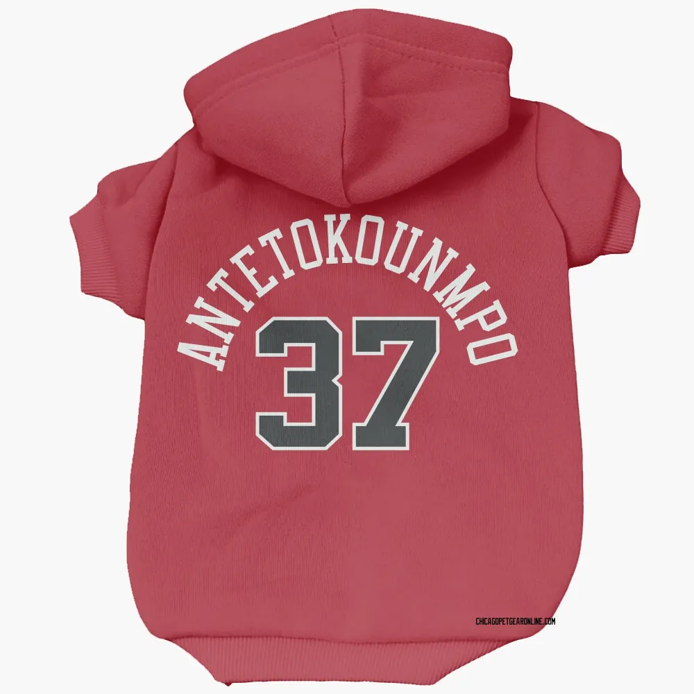 Chicago Bulls Kostas Antetokounmpo Red Pet Hoodie for Dog & Cat