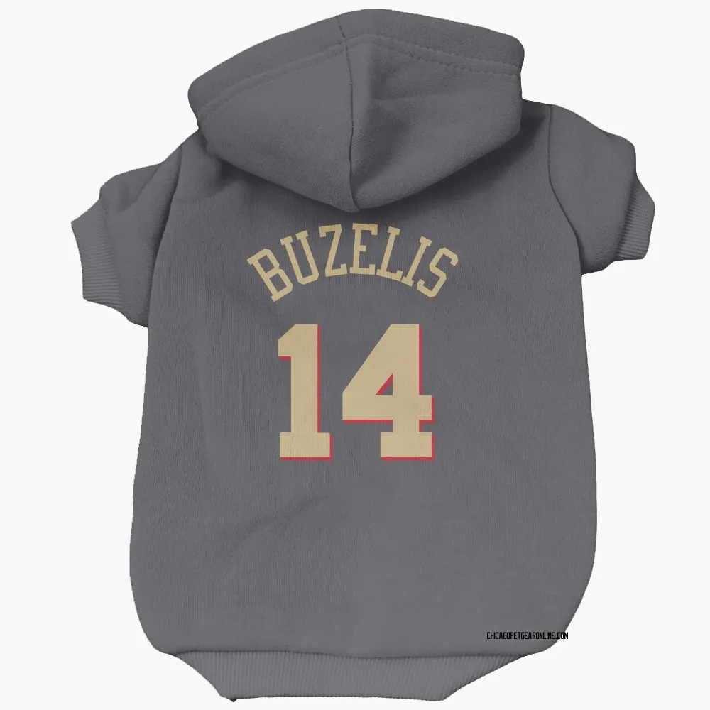 Chicago Bulls Matas Buzelis Gray Pet Hoodie for Dog & Cat