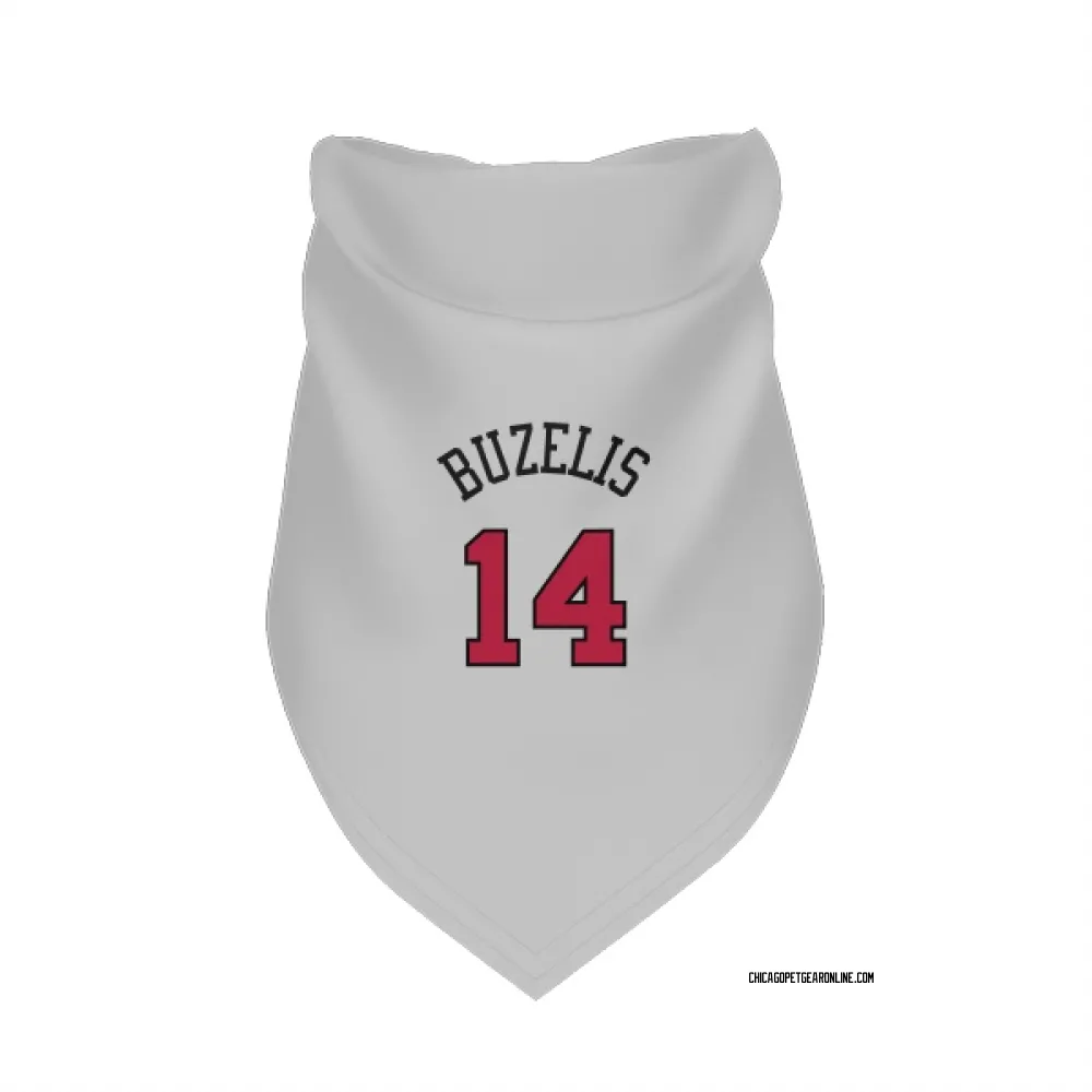 Chicago Bulls Matas Buzelis White Pet Bandana for Dog & Cat