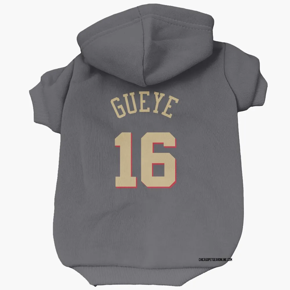 Chicago Bulls Mouhamadou Gueye Gray Pet Hoodie for Dog & Cat