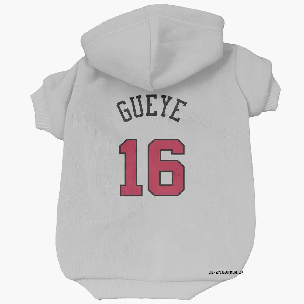 Chicago Bulls Mouhamadou Gueye White Pet Hoodie for Dog & Cat