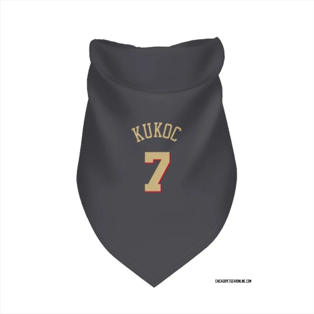 Chicago Bulls Toni Kukoc Gray Pet Bandana for Dog & Cat