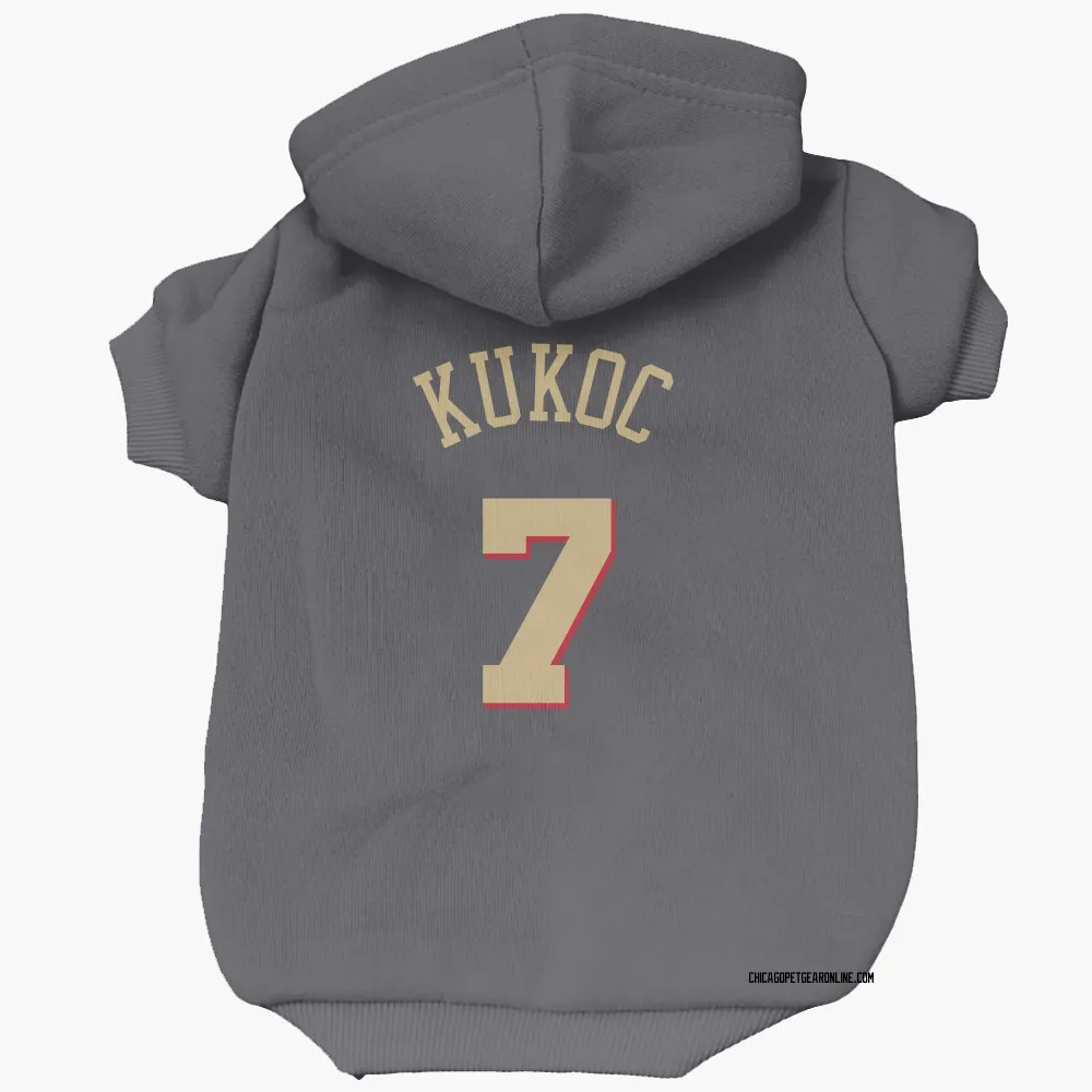 Chicago Bulls Toni Kukoc Gray Pet Hoodie for Dog & Cat
